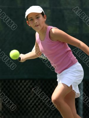Girl playing tennis