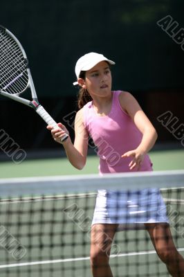 Girl playing tennis
