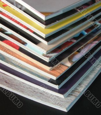 Row of new  books cover spines