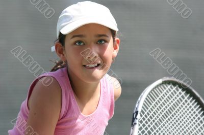 Girl playing tennis