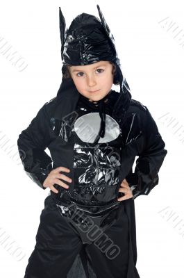 adorable child disguised of bat