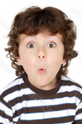 adorable happy boy making trivialities