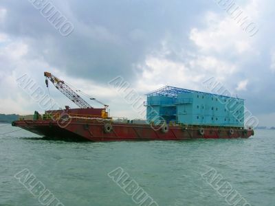 barge with loading