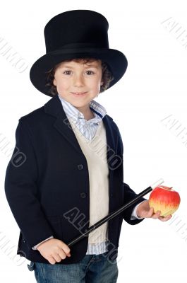 Adorable child dress of illusionist with hat