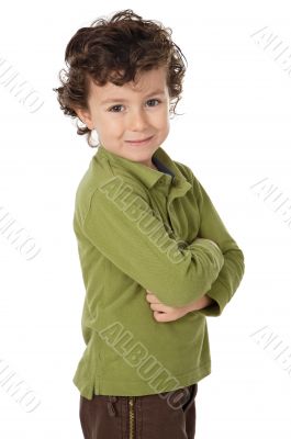 adorable boy watching the camera