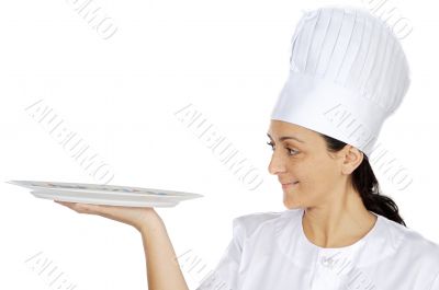 happy attractive cook woman