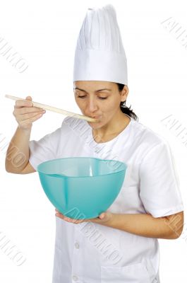 happy attractive cook woman