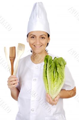 happy attractive cook woman