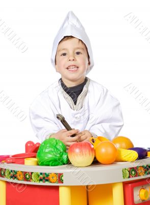 Adorable future cook
