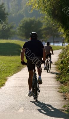 Man riding his bike