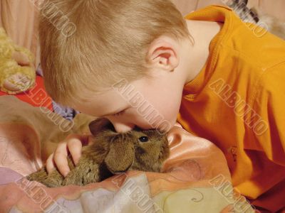 boy with rabbit