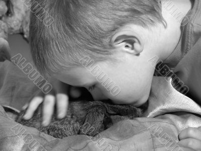 boy with a bunny