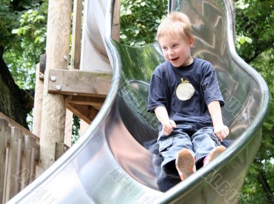 boy on a slide