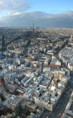 Panorama of Paris with a type on tour d,Eiffel