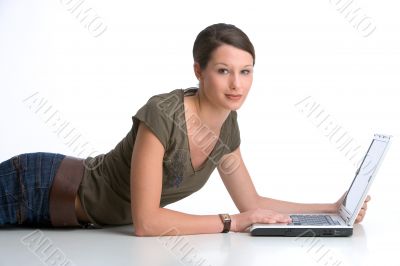 young woman with laptop