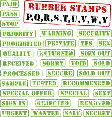 Rubber stamps collection PQ...WY