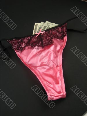 Sexy lingerie and money