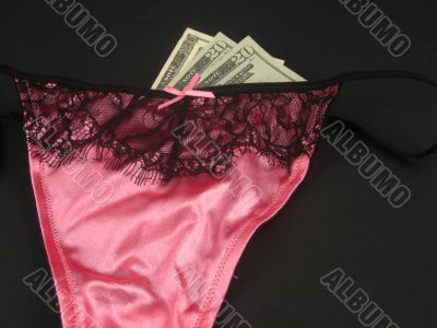 Sexy lingerie and money