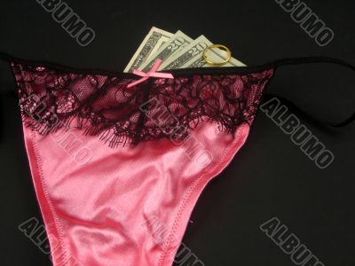 Sexy lingerie and money