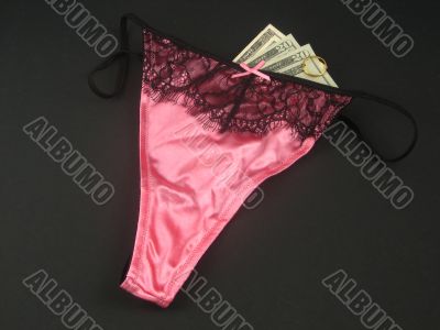 Sexy lingerie and money