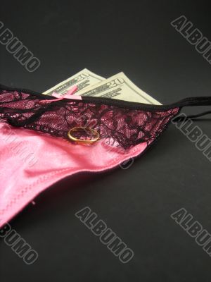 Sexy lingerie and money
