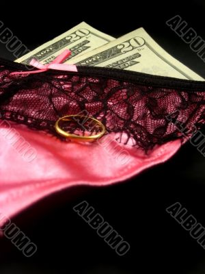 Sexy lingerie and money