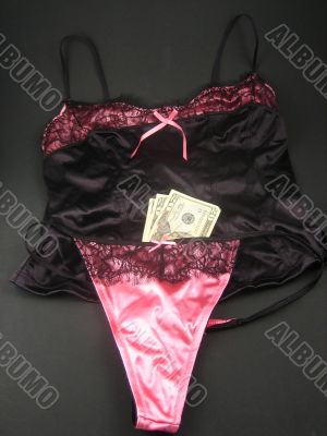 Sexy lingerie and money