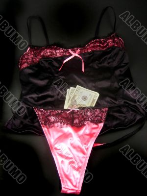 Sexy lingerie and money