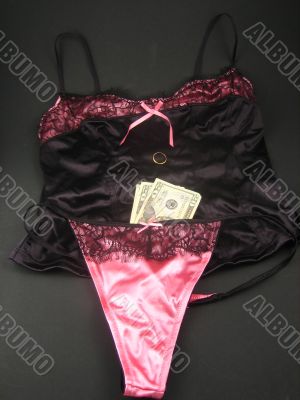 Sexy lingerie and money