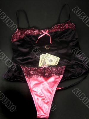 Sexy lingerie and money
