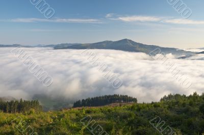 Mountains over the fog