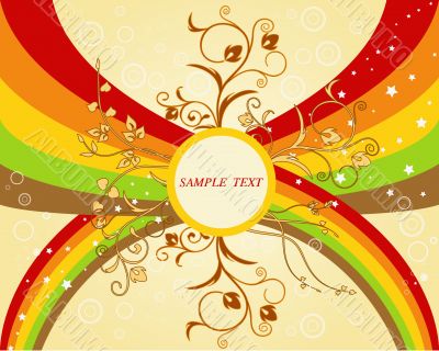 Abstract modern frame  floral elements  vector