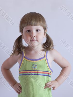 Little girl in green top