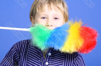 cleaning boy
