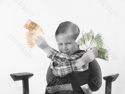 child with money
