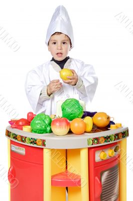 Adorable future cook
