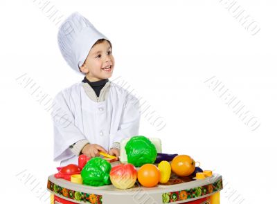 Adorable future cook