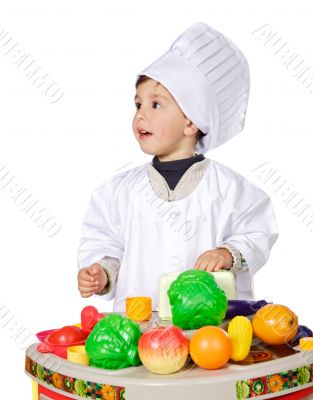 Adorable future cook