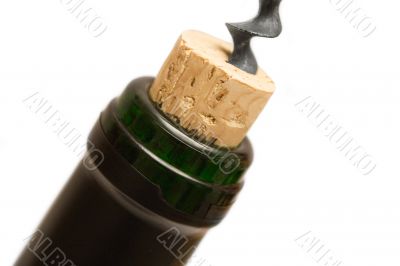 Uncorking a Wine Bottle - Close View