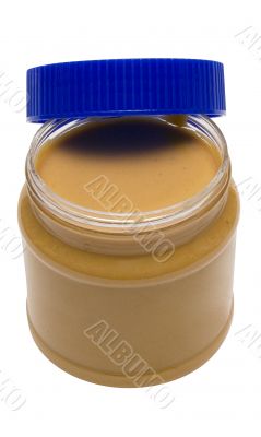 Open Glass of Peanut Butter w/ Path