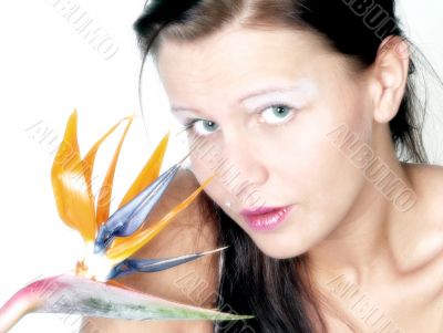 woman with flower