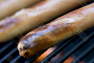grilling hotdogs