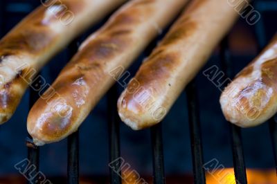 grilling hotdogs