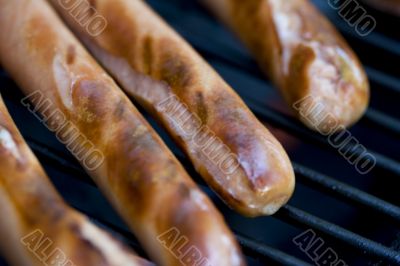 grilling hotdogs