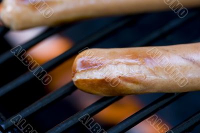 grilling hotdogs