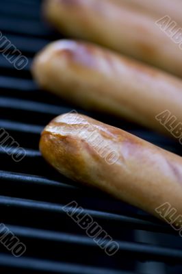 grilling hotdogs