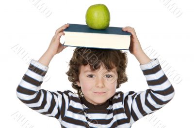 Adorable child studying