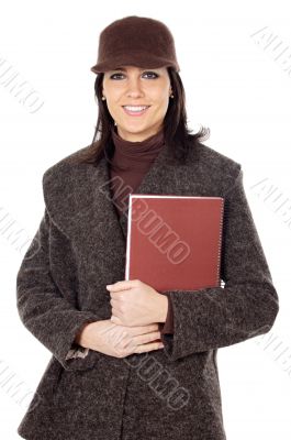 Attractive lady student with book
