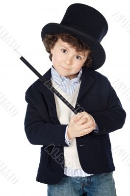 Adorable child dress of illusionist with hat