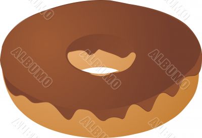 Chocolate icing covered donut